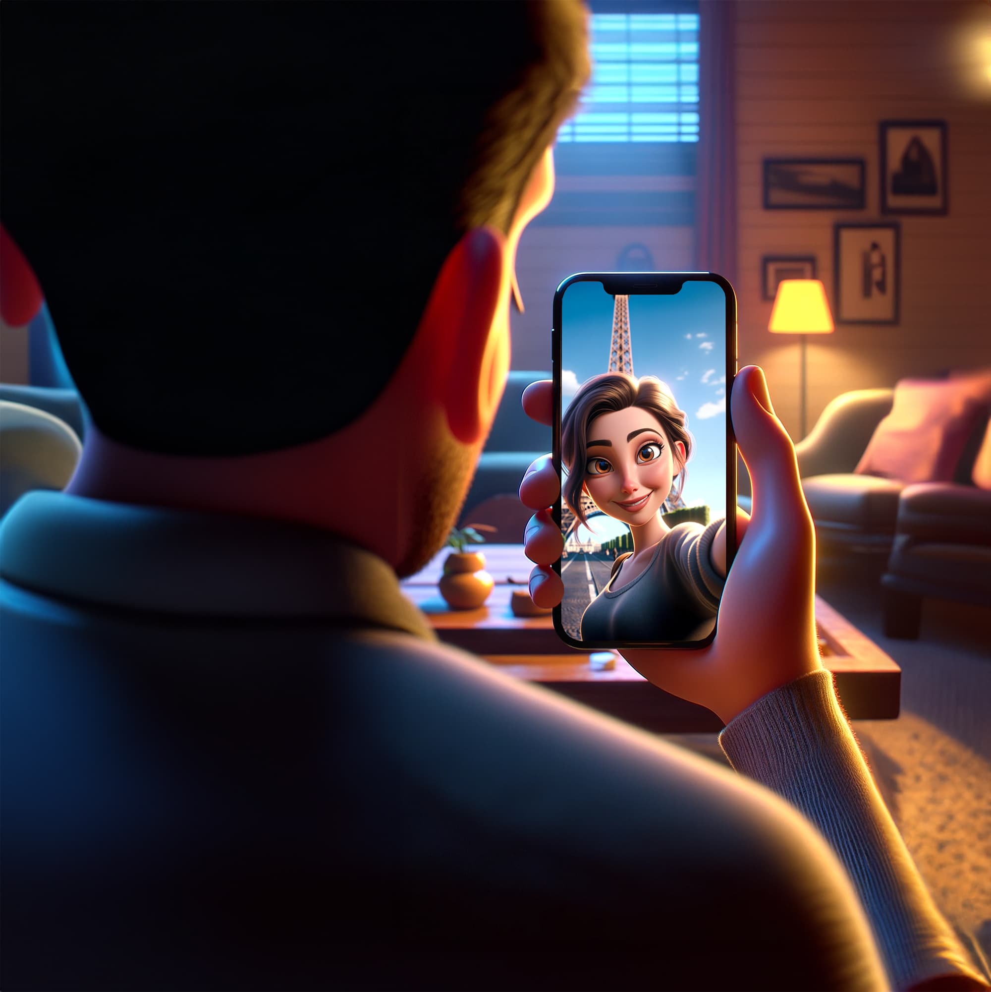 man watching a better letter video message on his phone